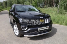 Пороги овальные с накладкой 120х60 мм Jeep Compass 2014